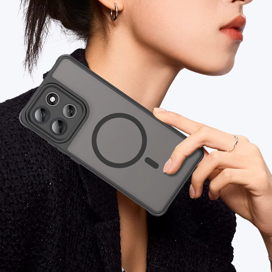 Magnetische transparente Handyhülle für Motorola Moto Edge 60, Edge 60 Pro, Edge 2025, G56 und G86 Fusion 5G in Blau, matte Schutzhülle - Bild 4