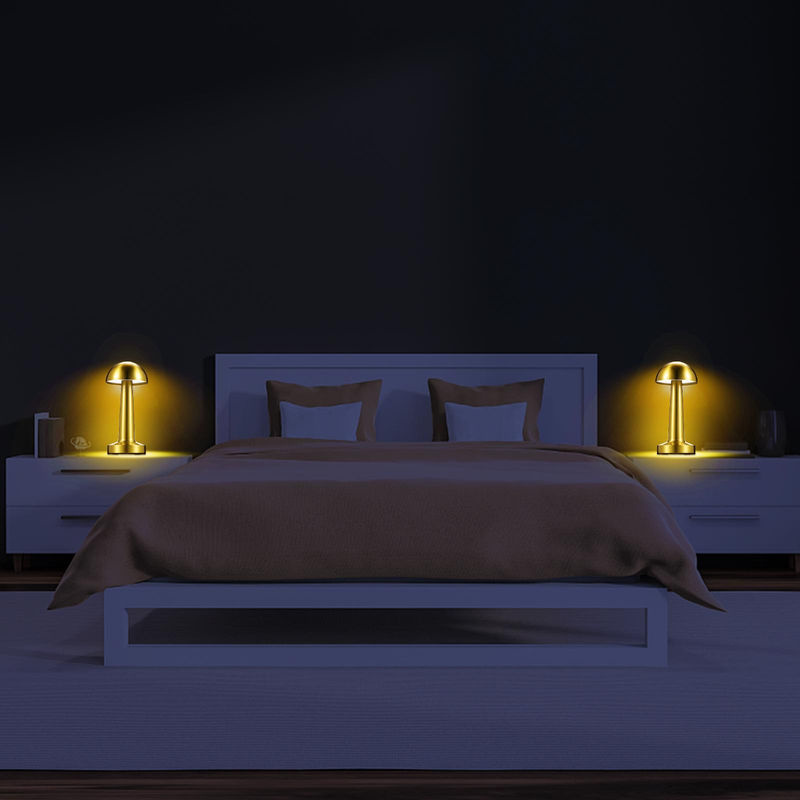Neoglint Retro Metall Tischlampe in Gold/Messing mit Touch Control, dimmbarer LED und Akkubetrieb - Bild 6