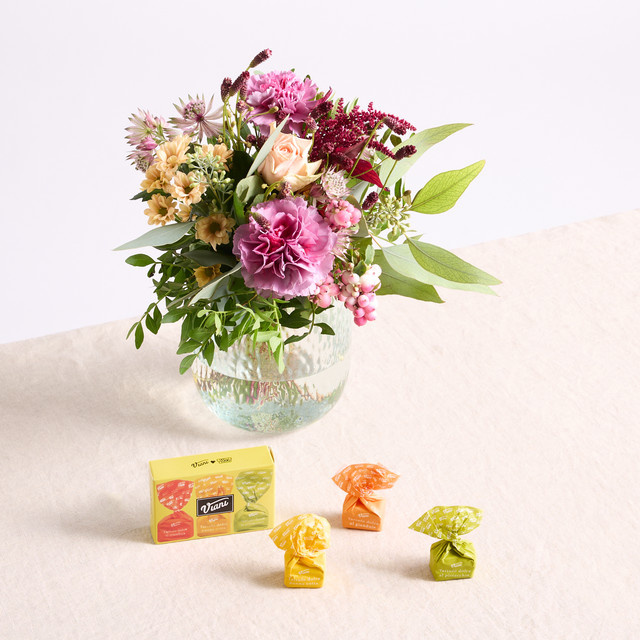 BLUME2000 Herbstgruß mit Tartufi Trio lightpink orange bunch - Bild 1