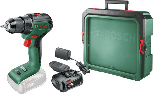 Bosch UniversalDrill 18V-60 Akku-Bohrschrauber Starterset mit 2,5 Ah Akku in der SystemBox, Grün - Bild 1