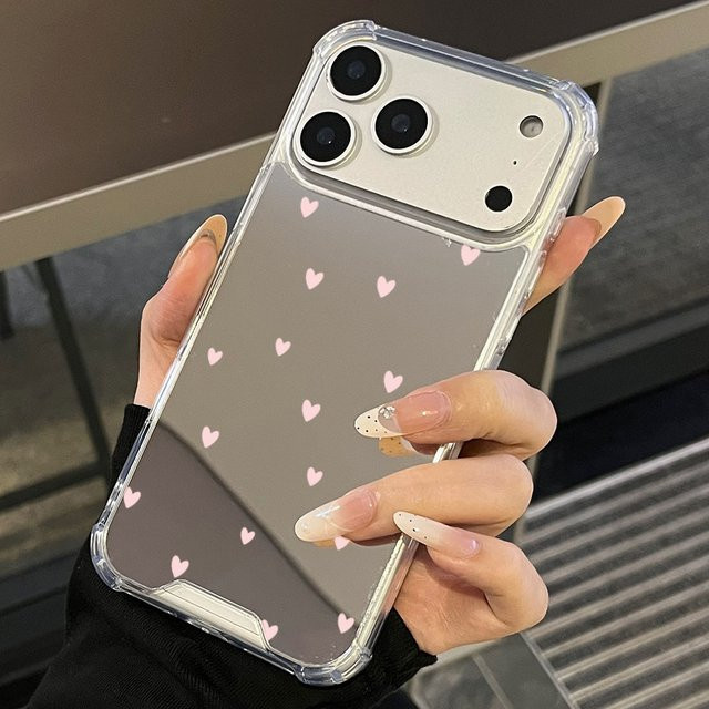 Apple iPhone Handyhülle mit Süße Liebe Herz Spiegel Design in Transparent - Bild 1