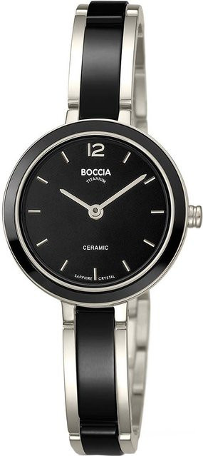 Boccia Damenuhr, Quarz, Titan, Keramik, Schwarz, 29 mm, 5 ATM - Bild 1