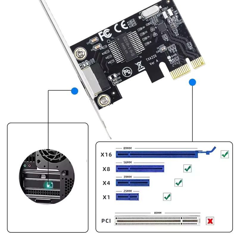 DERAPID Gigabit-Ethernet-PCIe-Netzwerkkarte mit RTL8111H Chip, 10/100/1000Mbps RJ45 LAN-Adapter für Desktop-PC, kompatibel mit Windows 10/11 Pro - Bild 5