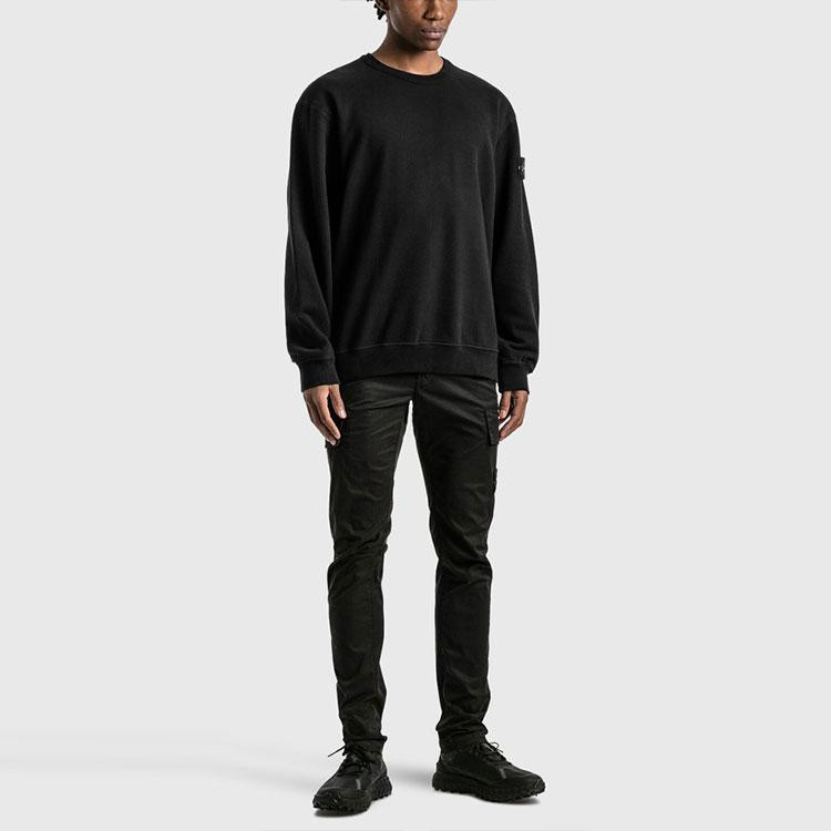 Stone Island Sweatshirt, Locker geschnitten, Rundhalsausschnitt, Schwarz, Herren - Bild 4