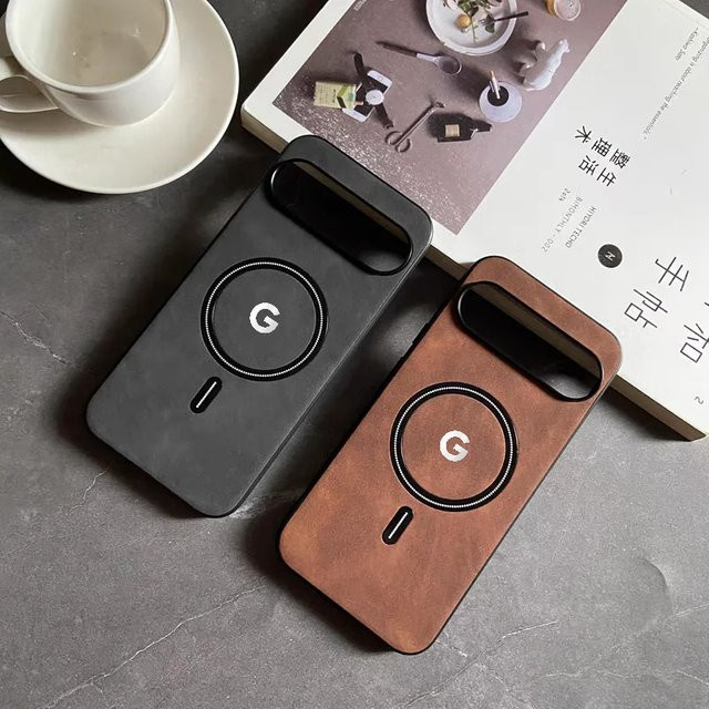 Retro Business Luxus Schaffell Leder Hülle für Google Pixel 10, 9 Pro XL, 8, 7 A in Braun mit magnetischer Ladefunktion und Stoßschutz - Bild 1