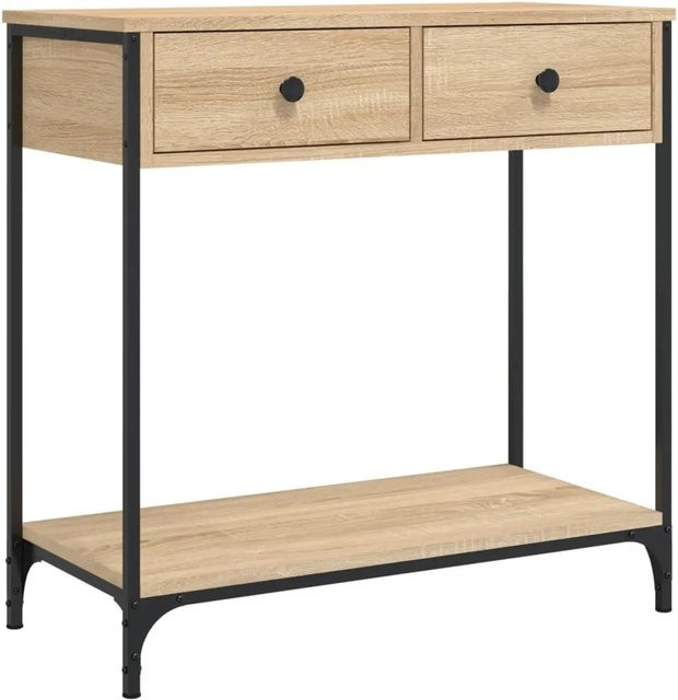 vidaXL Konsolentisch in Sonoma-Eiche und Braun aus Holzwerkstoff und Metall, B/T/H: 75 x 34,5 x 75 cm - Bild 1