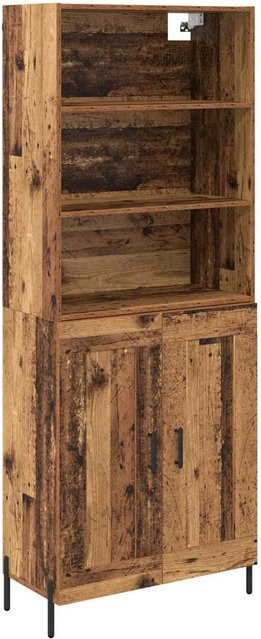 vidaXL Highboard Altholz Modern Braun mit Schwenktüren und Regalböden B/T/H: 69,5 x 32,5 x 180 cm - Bild 1