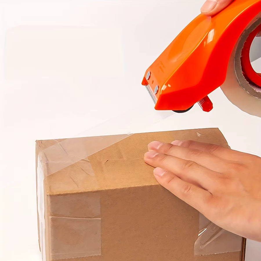 Tragbarer Klebebandabroller in Orange aus Kunststoff für Express-Verpackungen und Büroarbeiten - Bild 4