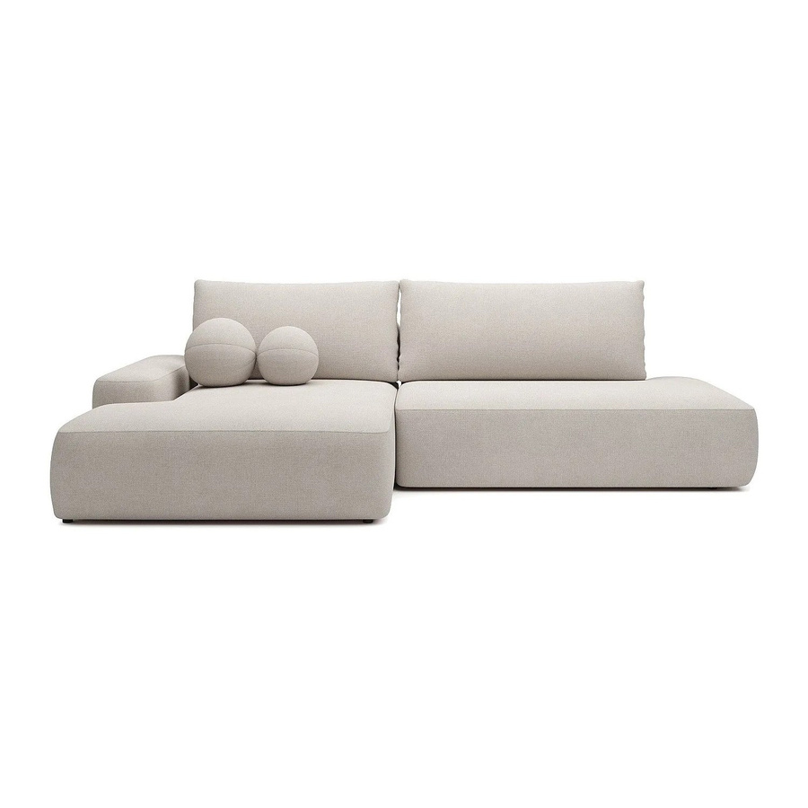 Vente-unique Schlafsofa Daviso in Beige mit L-Form und Ausziehfunktion, Breite: 276 cm - Bild 2