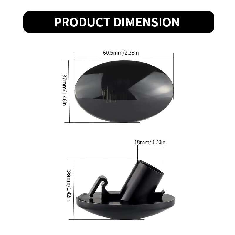 2er Set LED Seitenmarkierungsleuchten als Blinker für Opel Combo C, Corsa C und Meriva sowie Vauxhall Combo Tour II, Corsa2 und Meriva MK1 in Schwarz und Transparent - Bild 2