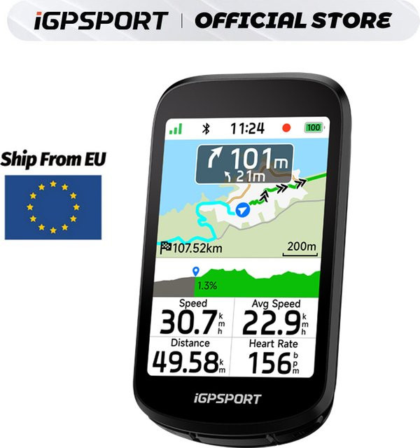 iGPSPORT BSC500 GPS Fahrradcomputer mit 3,3 Zoll Touchscreen und Bluetooth in Schwarz - Bild 1