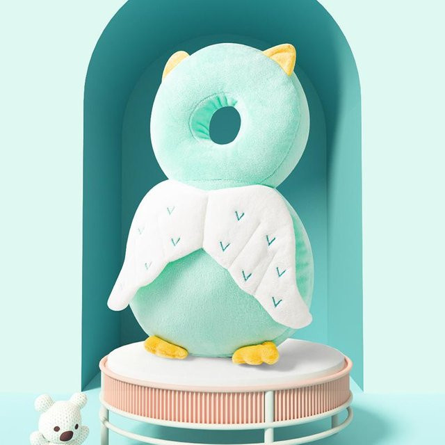 Kidsly Baby-Kopfschutz-Rucksackkissen für Kleinkinder aus weicher Baumwolle, Farbe: Grün - Bild 1