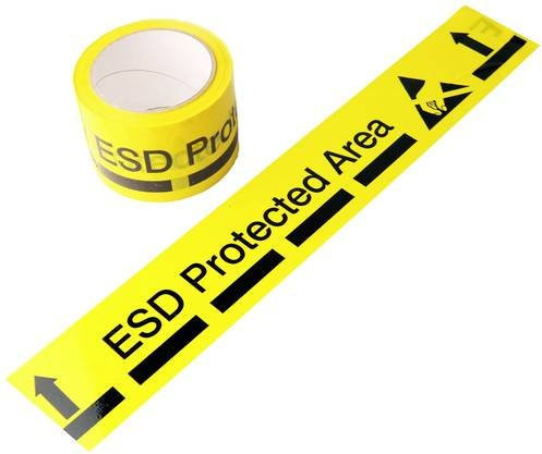 Antistat ESD-Bodenmarkierungsband Gelb, selbstklebend, B: 7,5 cm, L: 33 m - Bild 1