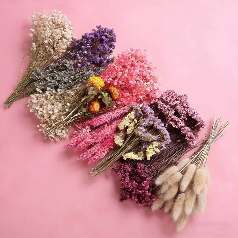YN HI FLOWER Gemischtes Trockenblumen-Materialpaket in Box, Mehrfarbiges Mini-Bouquet für Hochzeitsdekoration und Boutonniere im Bohemian-Stil - Bild 3