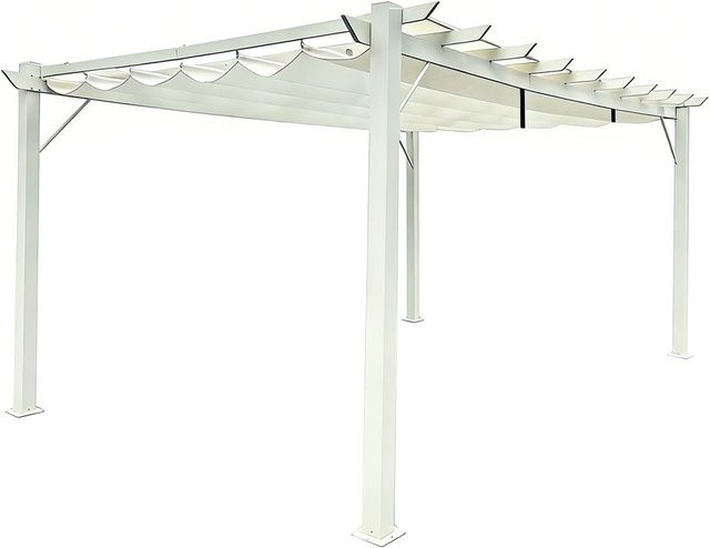 Chillroi Pergola Pavillon aus Aluminium und Polyester, Farbe: Grau-Weiß, B/T/H: 350 x 505 x 236 cm - Bild 1