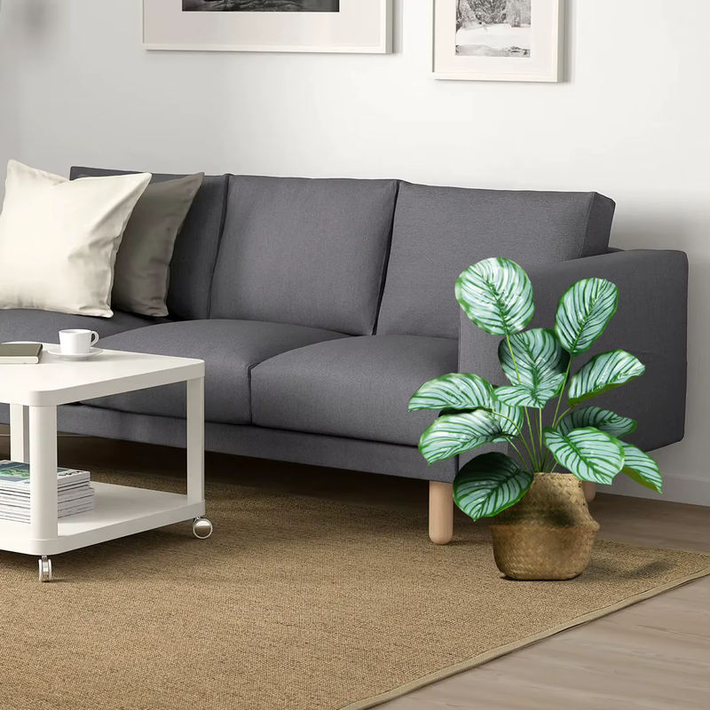 Künstliche Monstera Pflanze von Kmitang mit 12 Blättern, grüne tropische Palmblätter aus Kunststoff für Haus und Garten, Höhe: 40 cm - Bild 4