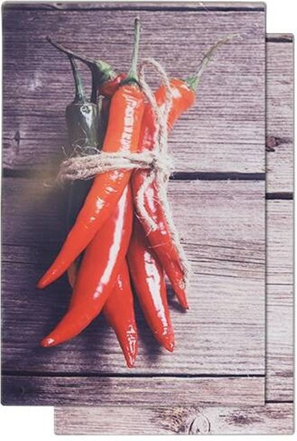 HI Herdblende-Abdeckplatte aus Glas in Chili und Paprika Multicolor - Bild 1