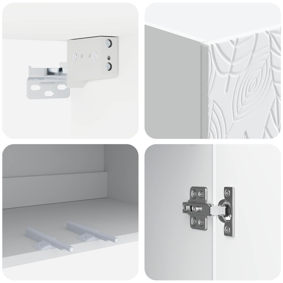 Wandmontierter Schrank von VD Home Furnishing in Weiß mit polierter Oberfläche, B/T/H: 66 x 34,5 x 90 cm - Bild 1