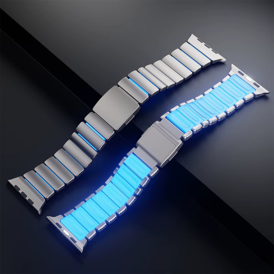 CAOWTAN Uhrenarmband Titan, Silikon, Silber, Unisex - Bild 4