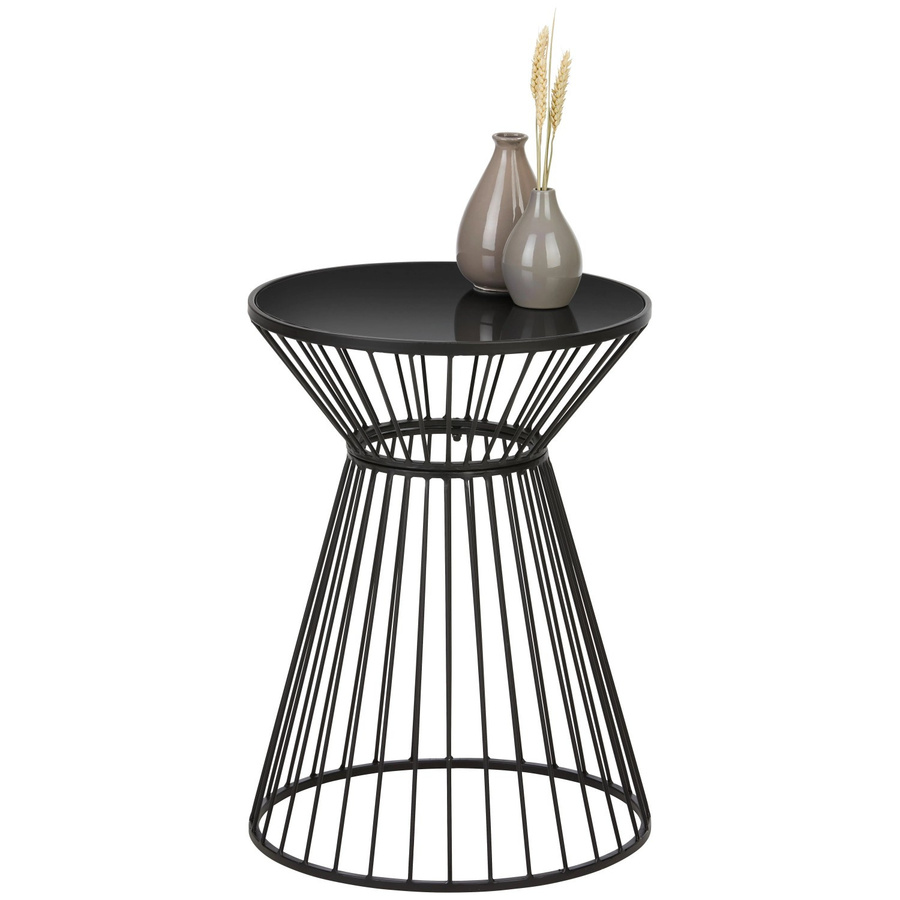 Mömax Beistelltisch im Industrial Design aus Metall und Glas in Schwarz, B/T/H: 40 x 40 x 55 cm - Bild 2
