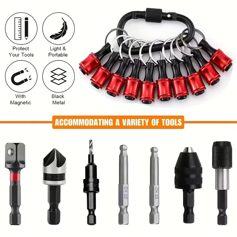 10-teiliges Multifunktions-Steckschlüsselsatz mit Sechskantgriff, Adapterstange, Verlängerungsstange und Bohrer für Elektro-Schraubendreher-Bits - Bild 3