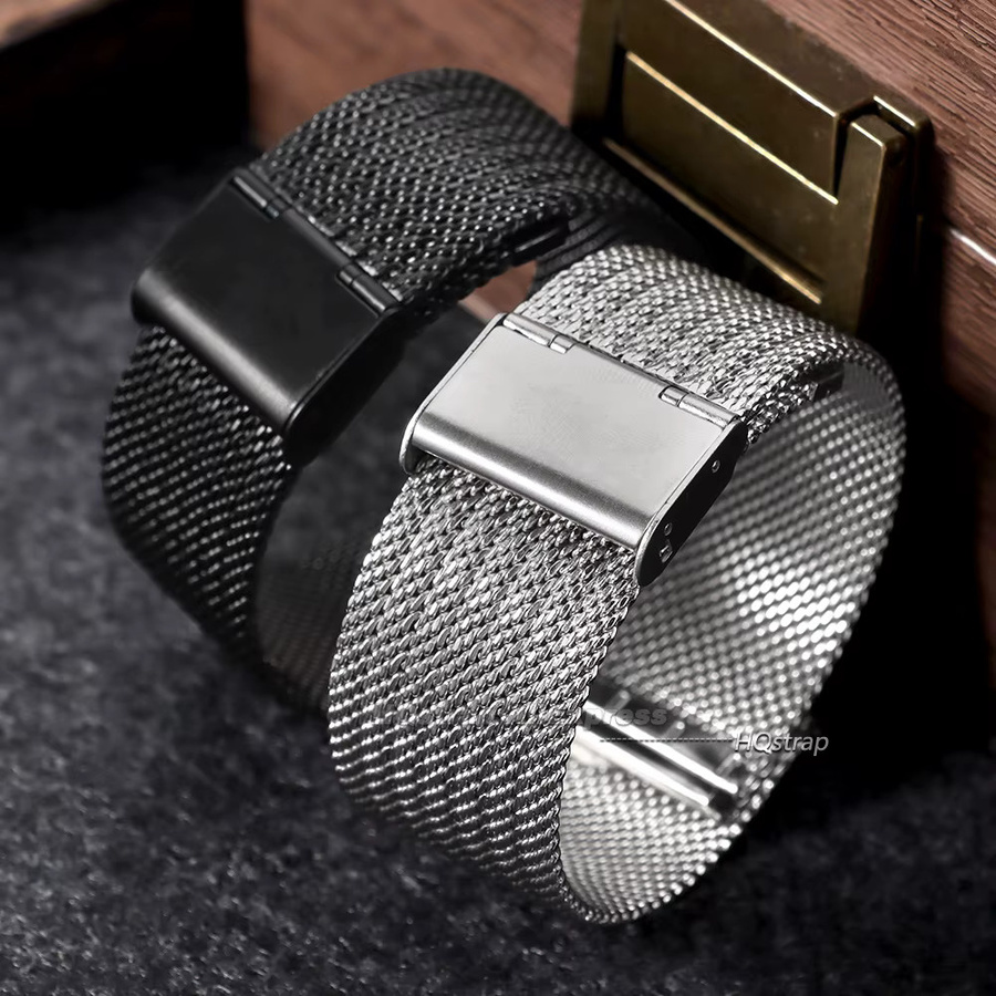 HQstrap Uhrenarmband Milanaise-Mesh, Edelstahl, Silber, Unisex - Bild 1