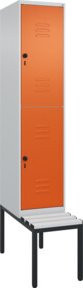 C+P Doppelstock-Spind Classic PLUS Sitzbank mit 1 Abteil und Sicherheits-Drehriegel, Kunststoff-Sitzfläche, B/T/H: 212 x 40 x 81,5 cm - Bild 1