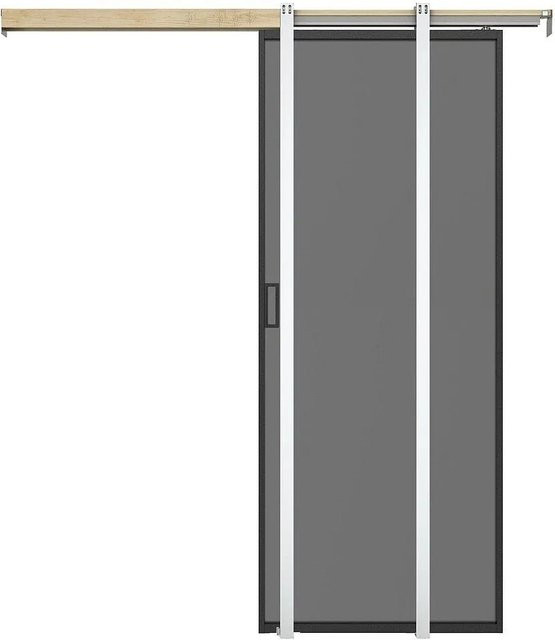 Vente-unique Schiebetür Linci aus Glas in Schwarz, Breite: 83 cm - Bild 1