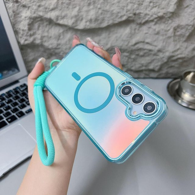 Farbwechselnde magnetische Handyhülle für Samsung Galaxy S26 S25 S24 S23 Ultra Plus S25 FE edge A56 A36 A26 mit MagSafe und Lanyard in Multicolour - Bild 1