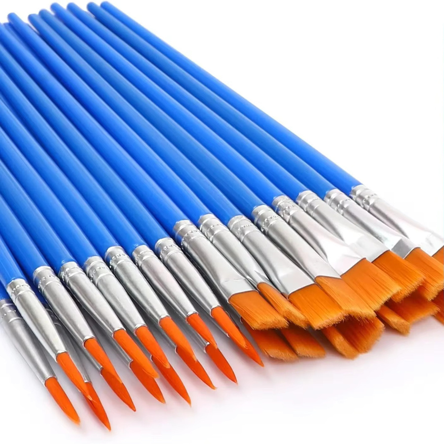 Jowoart 100er Set Nylon Malpinsel für Kinder zum Malen und Zeichnen in Blau - Bild 3