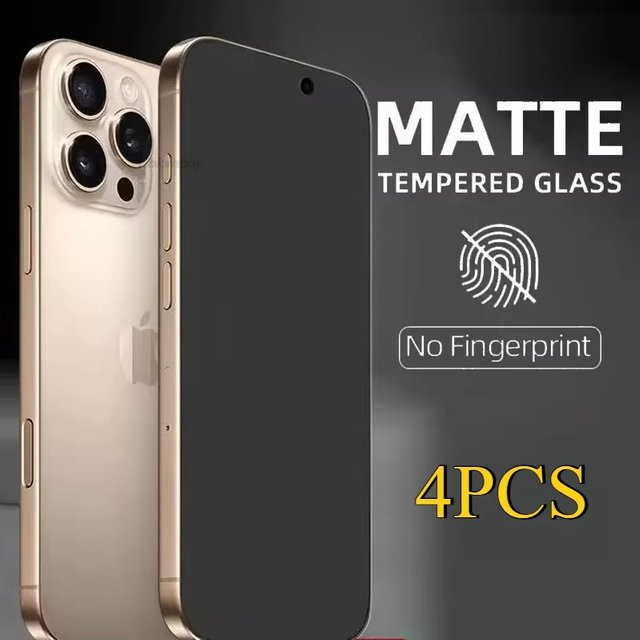 4er-Pack Bolomboy Mattierte Displayschutzfolien aus gehärtetem Glas für iPhone 18 17 Air 16 15 14 Plus 13 12 11 XS MAX XR 7 8 Plus SE transparent - Bild 1