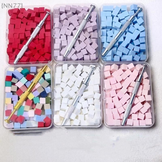 KuZHEN Nail Art Schwammpinsel, Weiß, 100 Stück - Bild 1