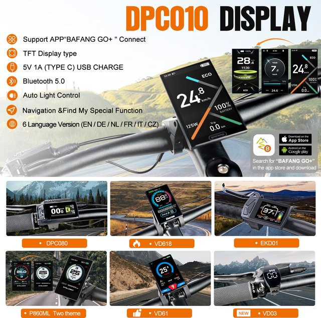 Bafang CAN Protocol Display für CAN BUS System Motor Kits mit Bluetooth in Schwarz - Bild 1
