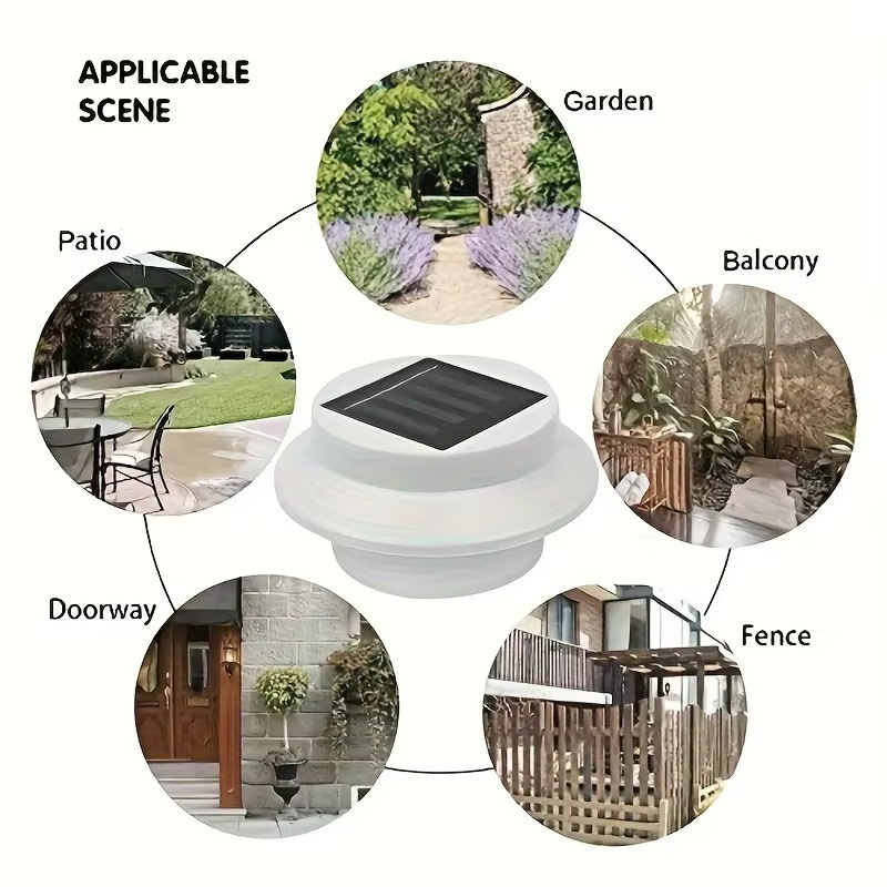 KDULIT Solarbetriebene Außenleuchten mit 3 LED-Lampen in Weiß für Garten und Terrasse mit warmweißem Licht und Dämmerungssensor - Bild 4