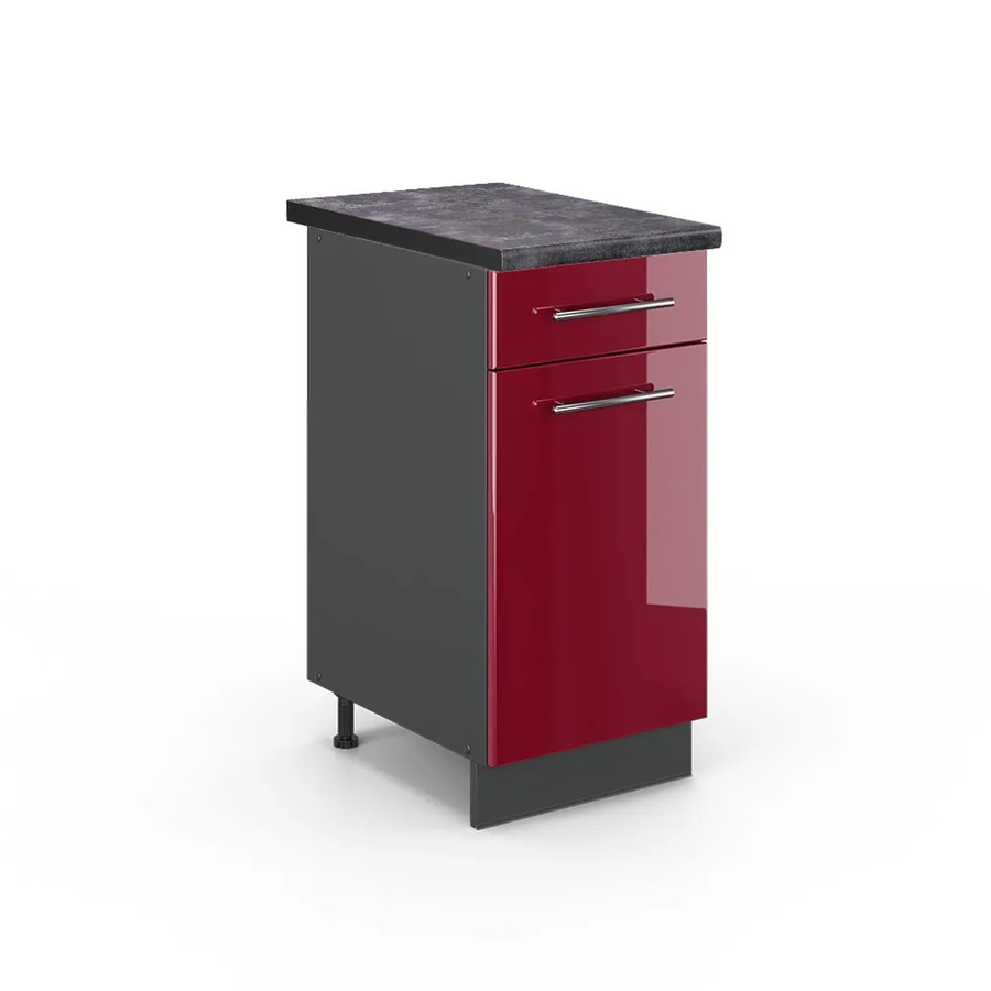 Vicco Küchenunterschrank Fame-Line in Bordeaux Hochglanz und Anthrazit, B: 40 cm, H: 82 cm, T: 60 cm - Bild 2