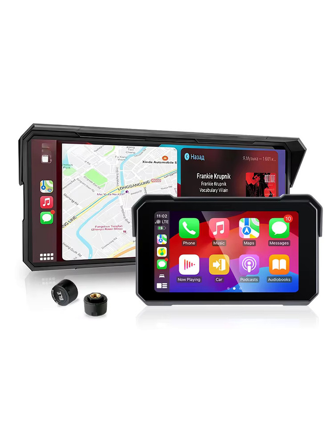Jansite Carplay Motorrad GPS Navigation mit Android Auto und Bluetooth 5.0, IP67 Wasserdicht, Schwarz - Bild 7