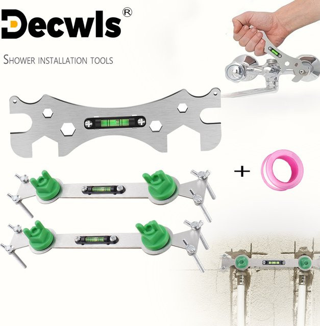 Multifunktionales Edelstahl Bad Schlüssel Werkzeug für die Installation von Wasserhähnen und Duschen in Silber - Bild 1