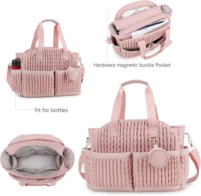 Wasserdichte Baby Windeltasche als Umhängetasche für Mama in Pink - Bild 1
