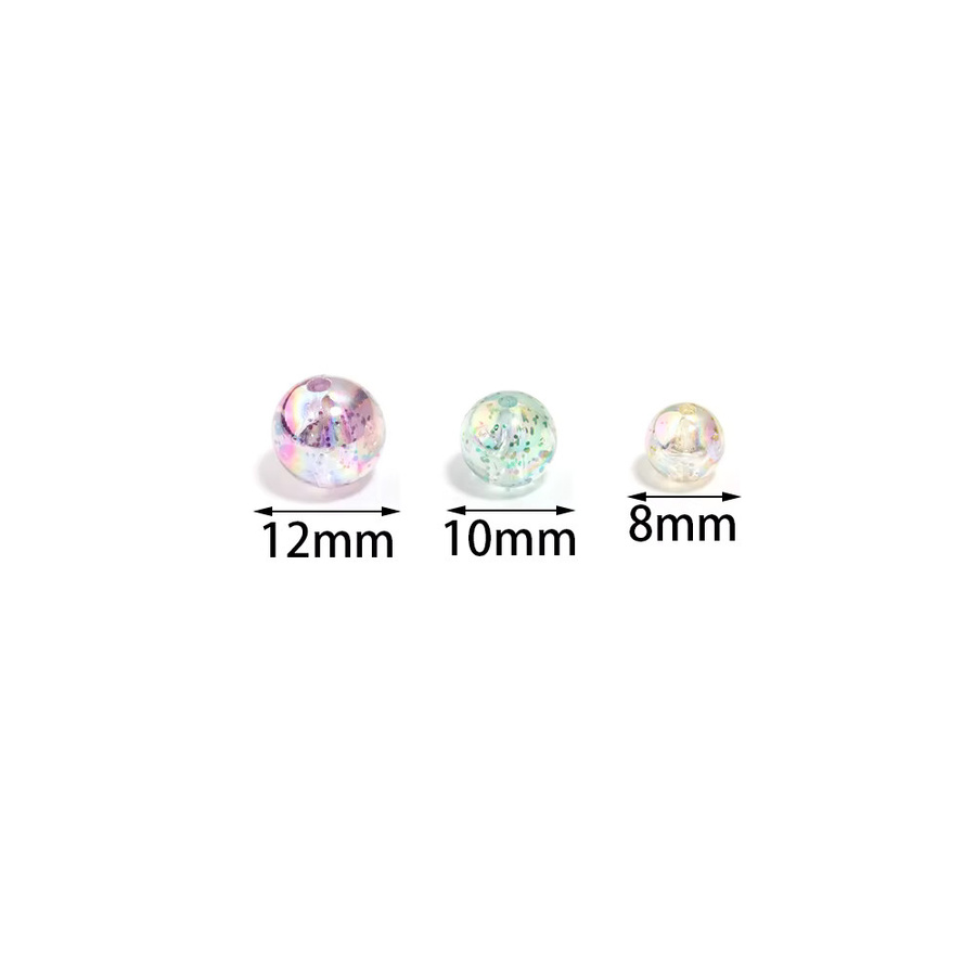 louleur Acrylperlen, farbig, rund, 8 10 12 mm, Unisex - Bild 2