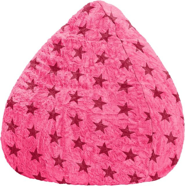 Sitting Point Sitzsack BeanBag Fluffy 220 in Pink mit Sternen-Muster - Bild 1