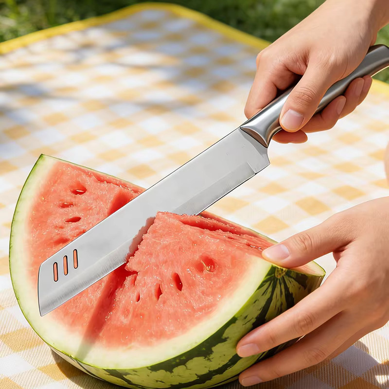 GuanQi Kochmesser aus Edelstahl in Silber, 8 Zoll scharfes Küchenmesser für Brot, Käse und Obst - Bild 3