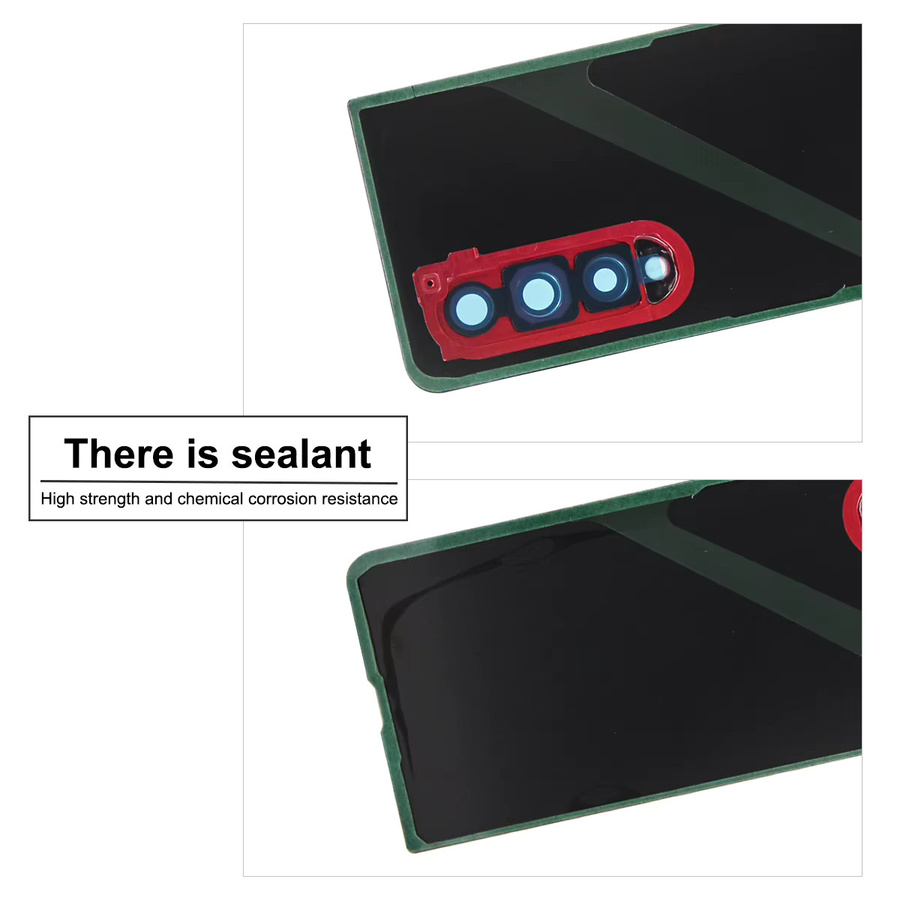 Samsung Z Fold 3 5G Ersatzteil Set: Rückseite Gehäuse, Batterieabdeckung und Kameraobjektiv-Lünette in Silber - Bild 3