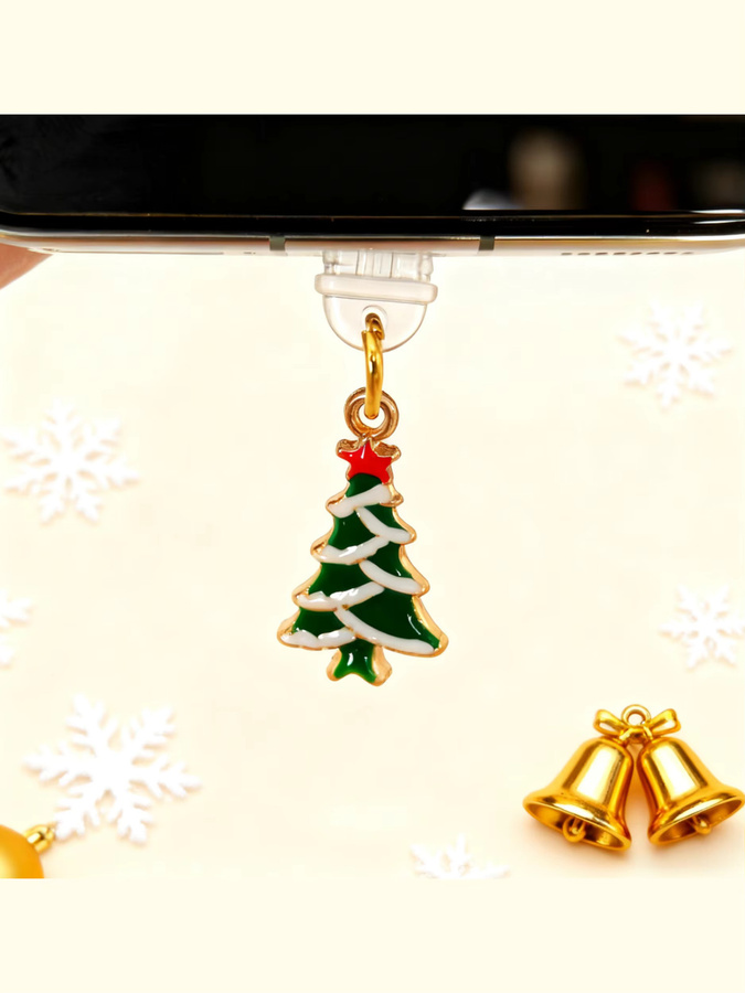 2 Staubstopfen für Weihnachtstelefone als Handyanhänger mit Urlaubsmotiv, Multicolor - Bild 2