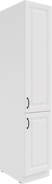 Küchen Vorratshochschrank Stilo Weiss mit Türen und Regalböden Breite: 40 cm - Bild 1