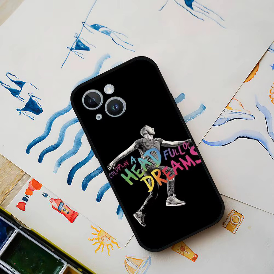 C-Coldplay Band Silikon Handyhülle für iPhone 11 bis 17 Pro Max in Schwarz Matt - Bild 5