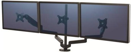 Fellowes Platinum Dreifach Monitorarm für bis zu 27 Zoll, Schwarz, VESA 75x75 mm, mit USB-A Anschlüssen - Bild 2
