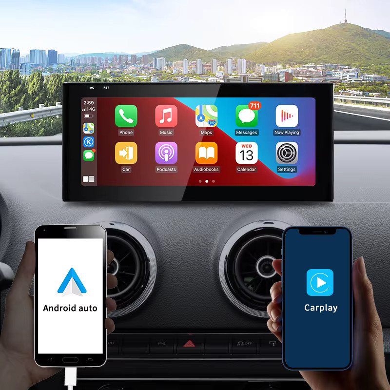 STWEI Android 13 Carplay Multimedia Video Player mit GPS Navigation für Audi A3 (Baujahre 2013-2018), 10,25 Zoll, Schwarz - Bild 3