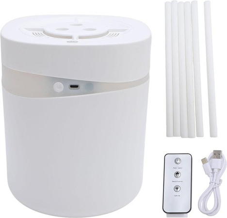 Aroma Diffusor und Luftbefeuchter von OutsideWorld mit Nachtlicht und 6 Baumwollfilterstäbchen in Weiß