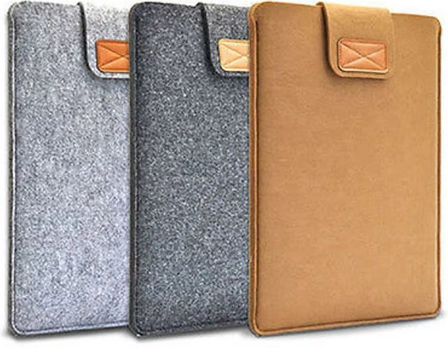 Kratzfeste Filz-Schutztasche von KAFNHCKA in Grau für Laptops und Tablets von 11 bis 15 Zoll, wasserdichte Aufbewahrungstasche für Macbook Air und Pro - Bild 1