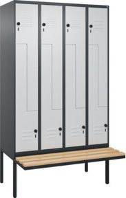C+P Z-Spind Classic PLUS Sitzbank mit 8 Fächern und Buche-Hartholz Sitzfläche, B/T/H: 212,0 x 120,0 x 81,5 cm - Bild 1